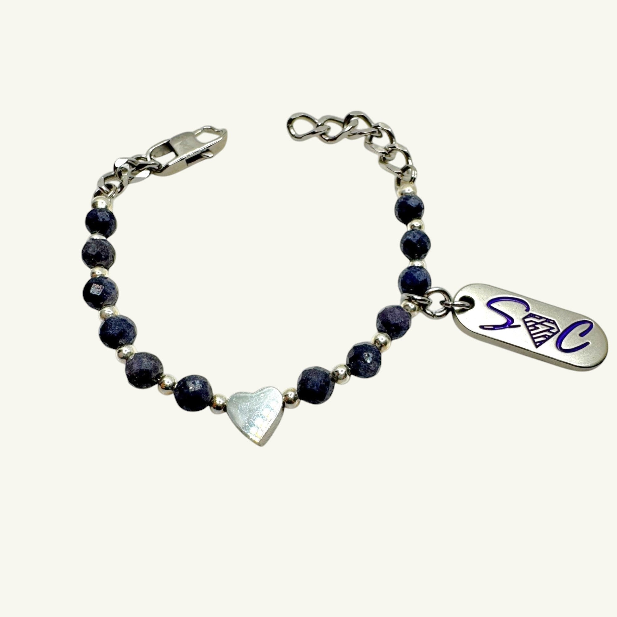 Bracciale zaffiro sfaccettato 5x5 mm Sharifa Crystals